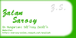 zalan sarosy business card